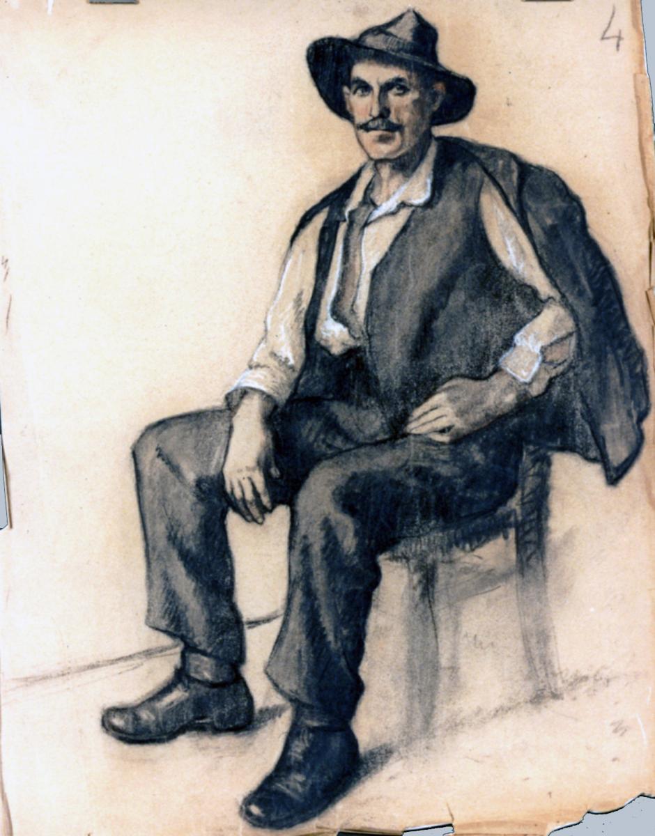 Odette Boyer-Chantoiseau. Homme assis, 1930. Collection particulière