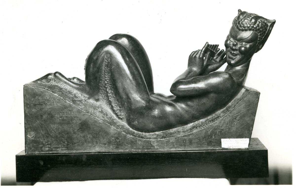 Image : Alexandre Callède. Faune couché à la flûte de pan, 1946. Collection particulière