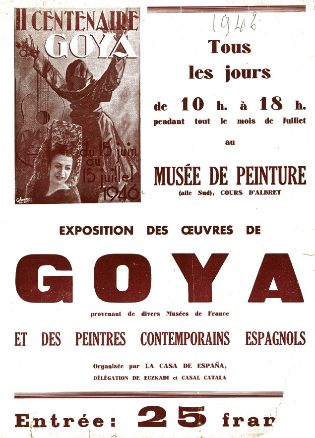 Lien vers la documentation de l'exposition du musée des Beaux-Arts de Bordeaux, Goya, 1946