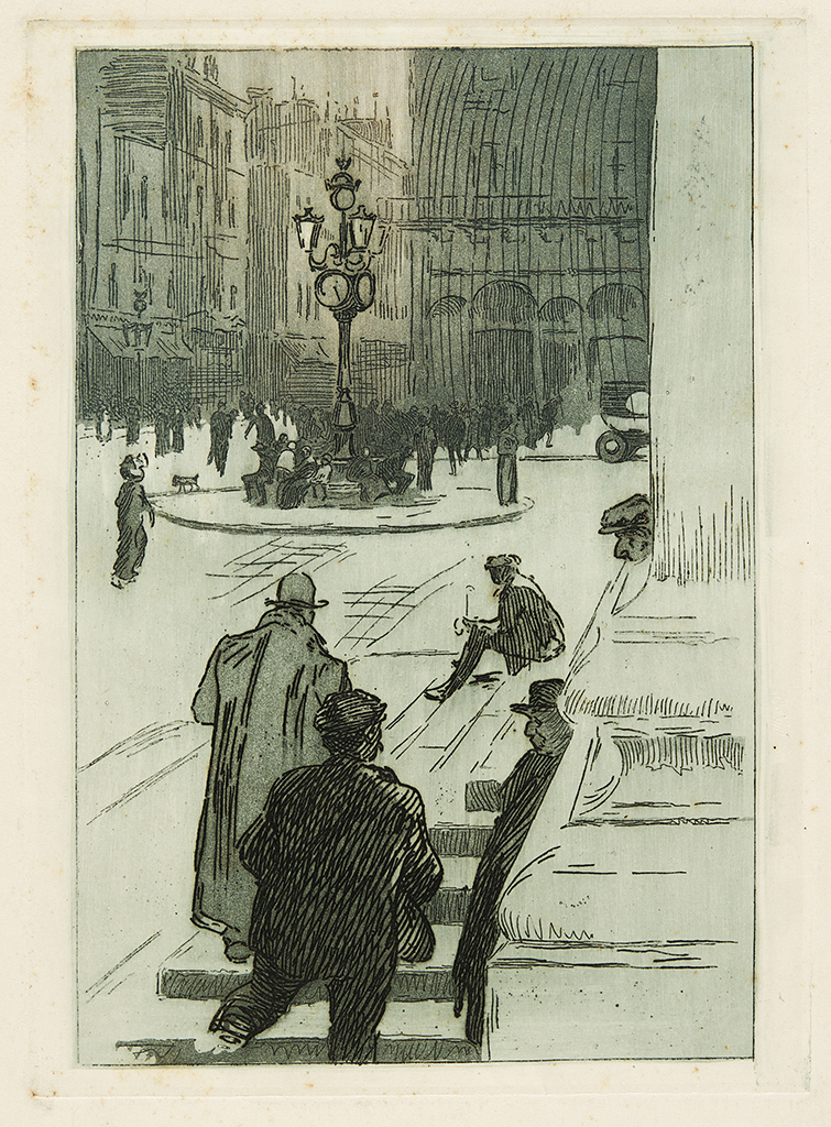 Lien pour agrandir l'image : Robert Caumont, Sur les marches du Grand Théâtre. Bordeaux, musée des Beaux-Arts. Serge Fernandez