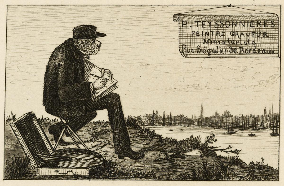 Lien pour agrandir l'image : Pierre Teyssonnières, Carte de visite, 1869. Bordeaux, musée des Beaux-Arts. Serge Fernandez