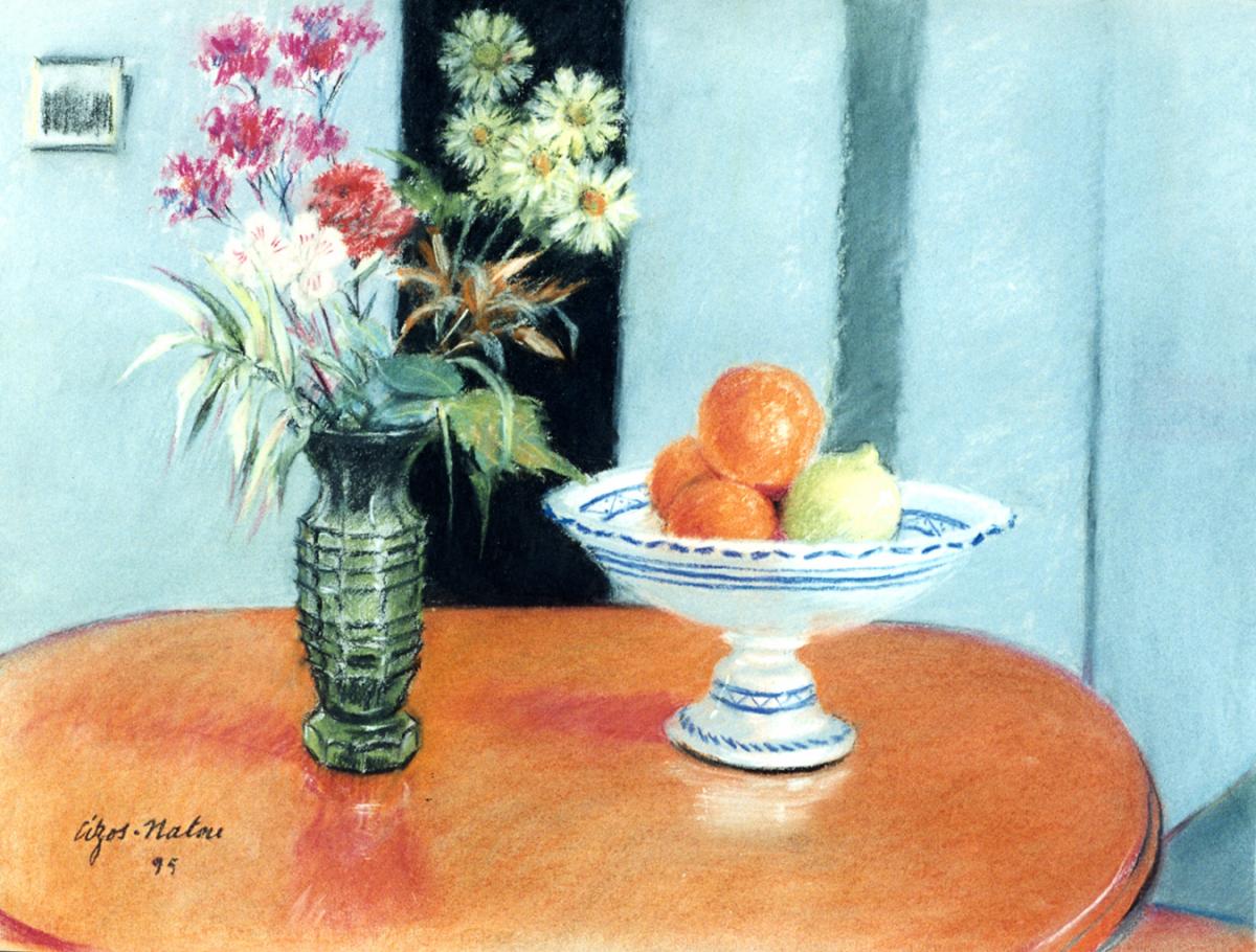 Pierre Cizos-Natou. Fleurs et fruits, 1995. Collection particulière
