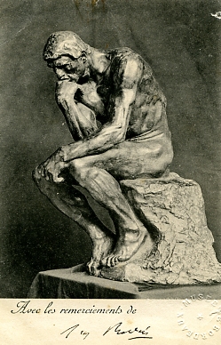 Image : Carte de remerciements signée par Rodin adressée à Gaston Schnegg. Bordeaux, documentation du musée des Beaux-Arts