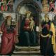Le Perugin, (dit) Pietro di Cristoforo Vannucci, Vierge à l'Enfant sur le trône entre saint Jérôme, saint Augustin, quatre anges et deux chérubins