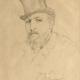 William BOUGUEREAU (La Rochelle, 1825 - La Rochelle, 1905) - Autoportrait en chapeau haut de forme